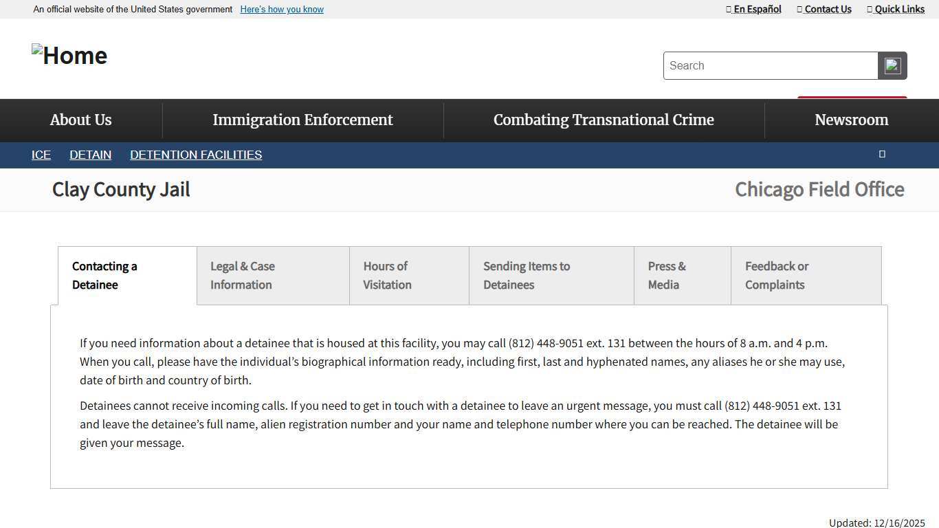 Clay County Jail | ICE